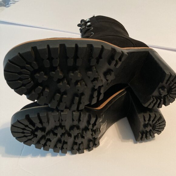 JLO Jennifer Lopez Georga Black Ankle Boots Women sz 6M Rhinestones Side Zippers - Picture 6 of 9